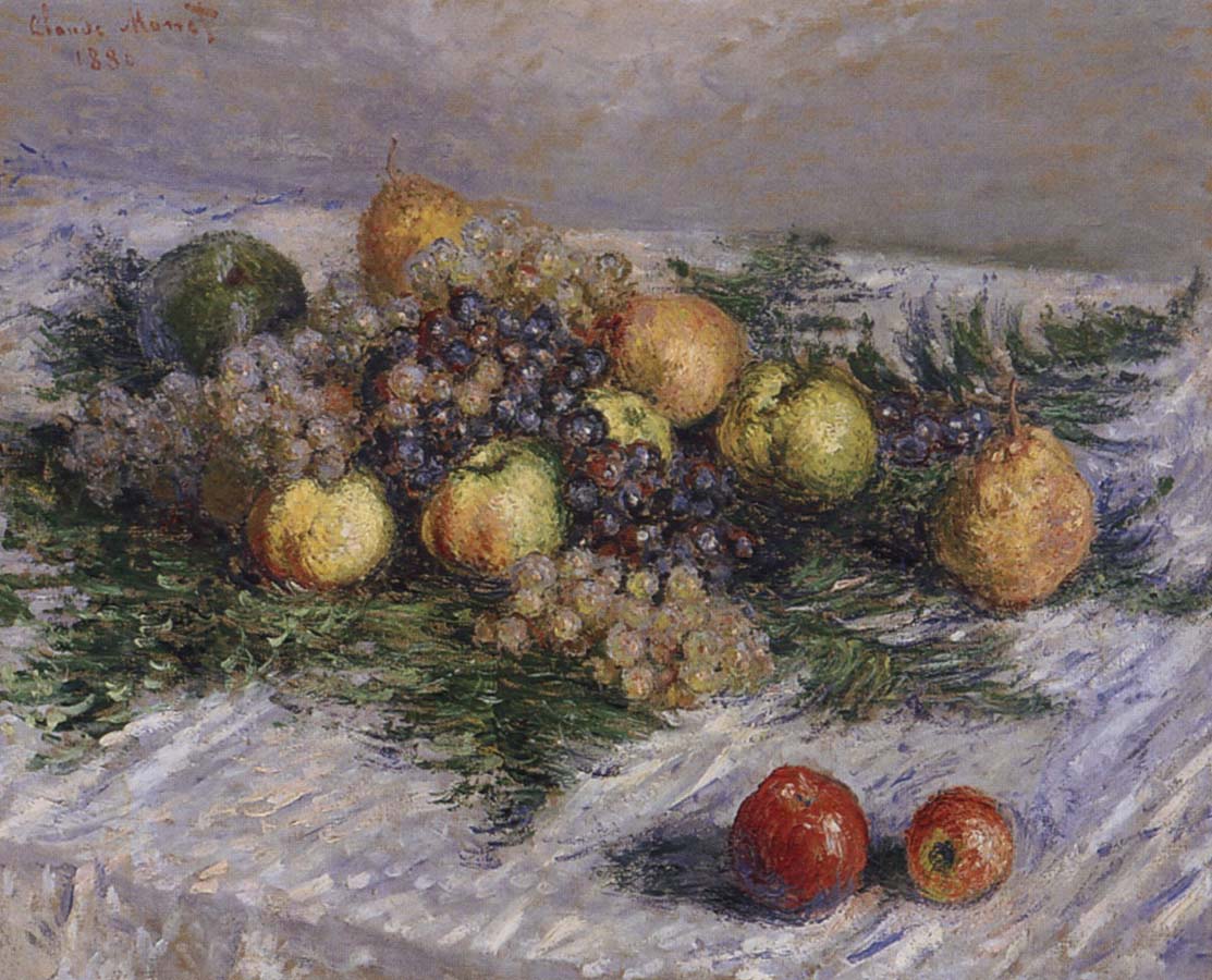 Still life with Pears and Grapes